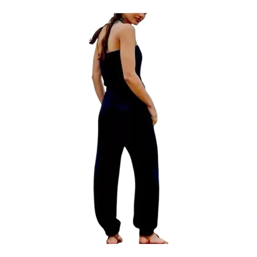 Free People Beach / Claire Terry Strapless Jumpsuit / Boho Cozy Swimsuit Cover - Picture 2 of 3